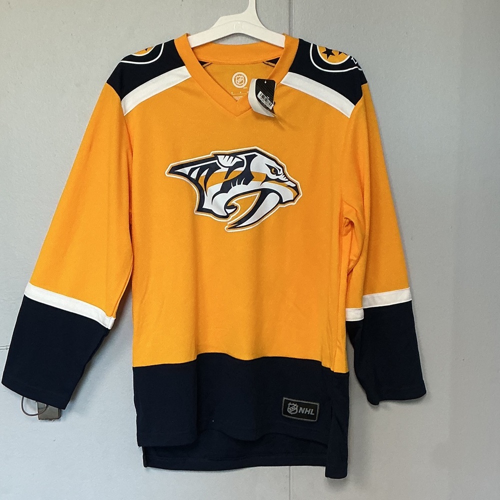 NHL Predators Gold and Navy Men's Hockey Jersey